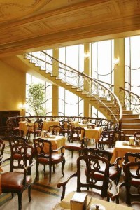 cafes & bars in Turin - historical Caffe Torino spiral staircase