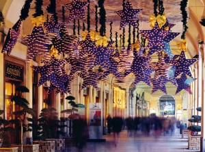 christmas star decorations in turin