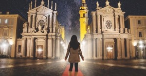 Stereo Age photo from Turin music video - girl in Piazza San Carolo