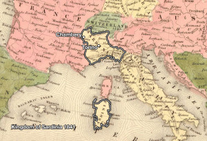 Vermouth production map - Kingdom of Sardinia