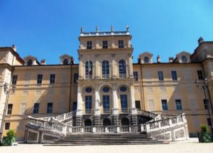 Villa della Regina exterior main entry with grand staircase