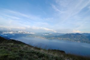 the Cadorna Zipline - views over the valley with lake maggiore below